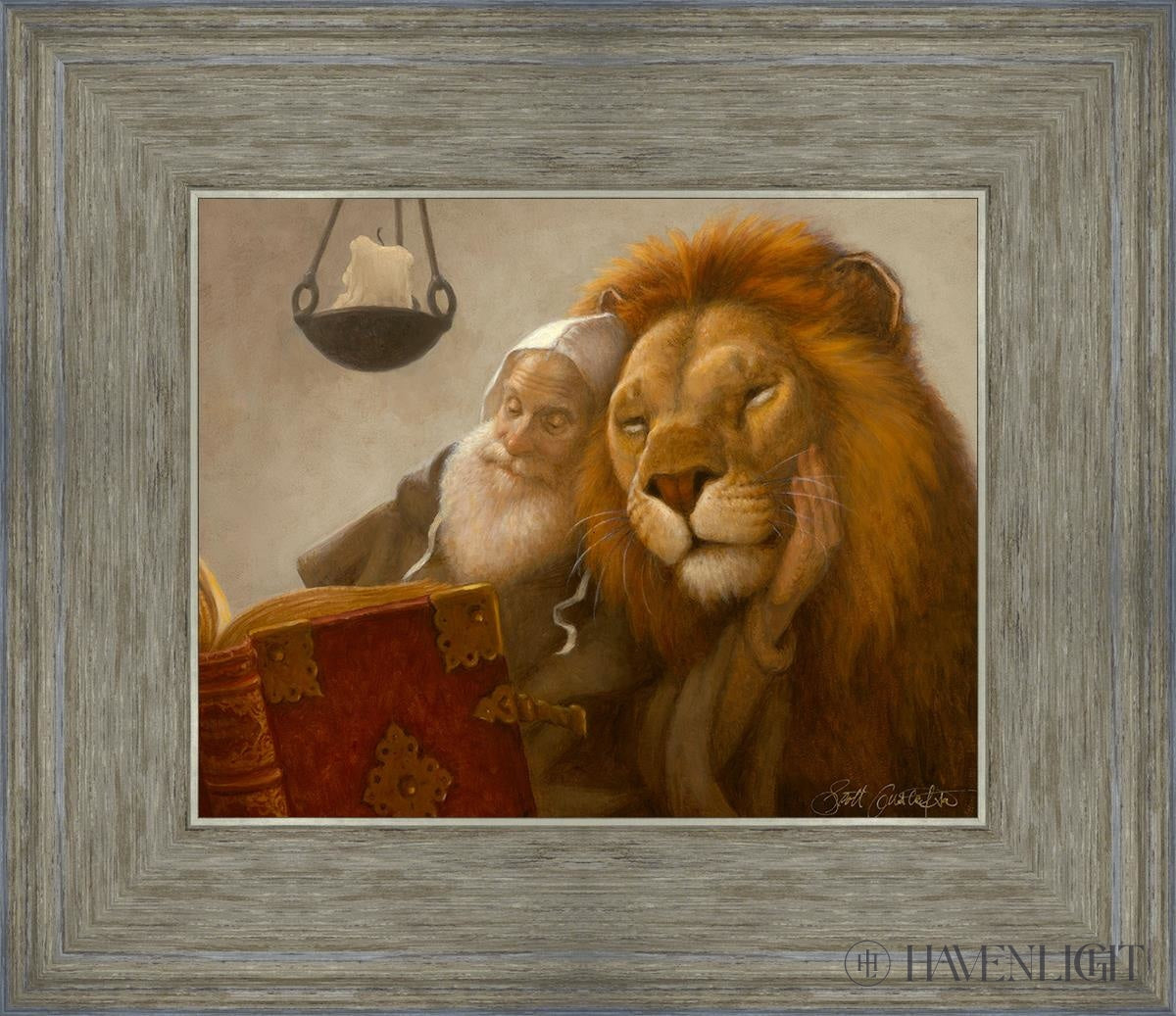 St. Jerome And The Lion Open Edition Print / 10 X 8 Gray 14 3/4 12 Art