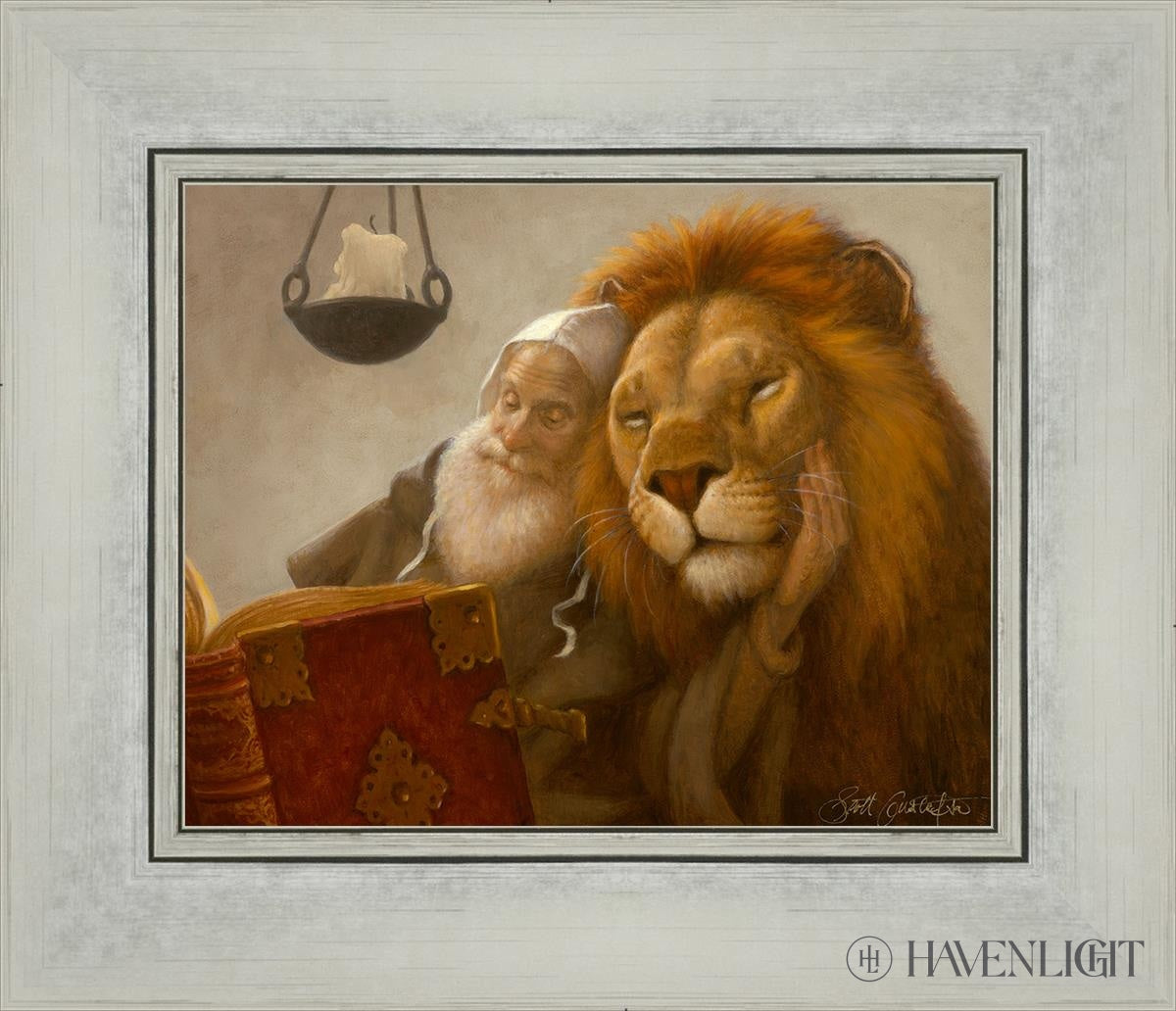St. Jerome And The Lion Open Edition Print / 10 X 8 Silver 14 1/4 12 Art