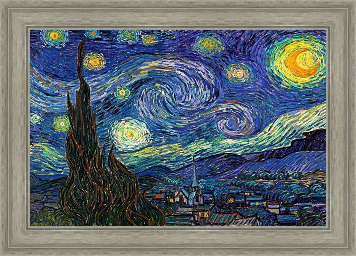 Starry Night Open Edition Print / 30 X 20 Gray 35 3/4 25 Art