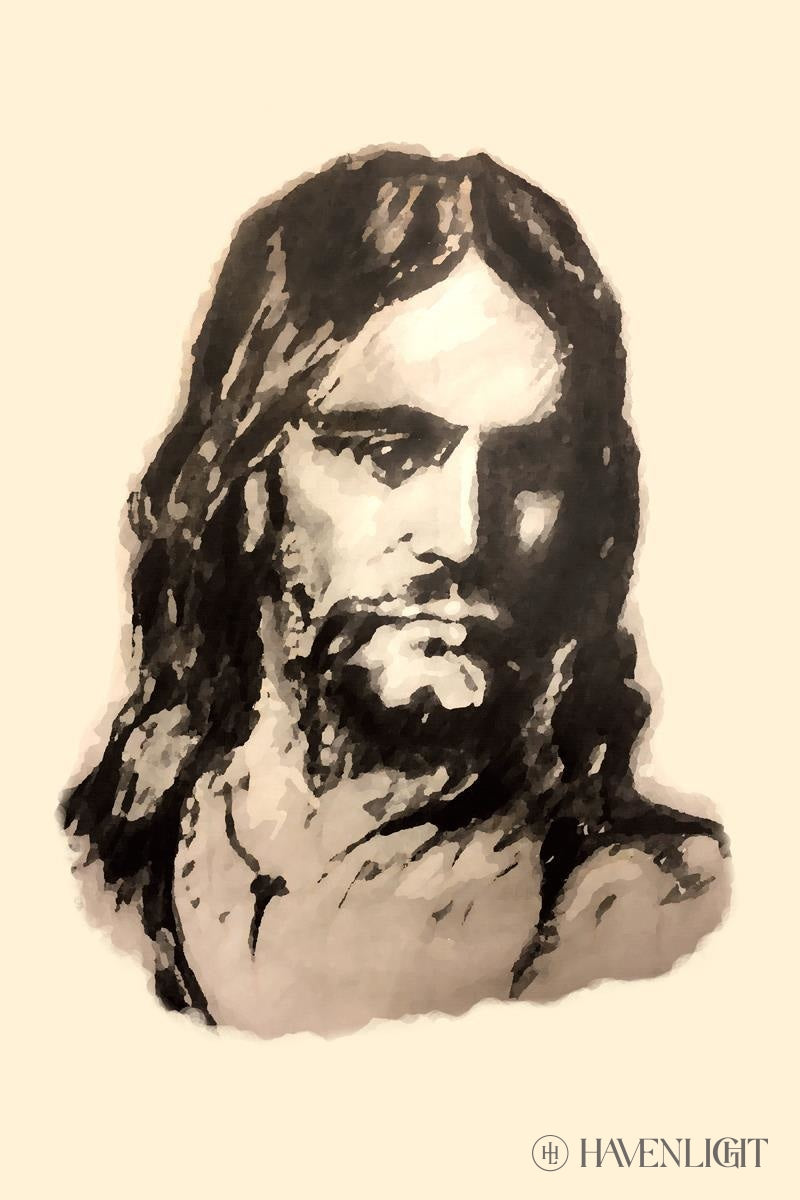 The Christ (Filtered Pencil) Open Edition Canvas / 12 X 18 Rolled In Tube Art