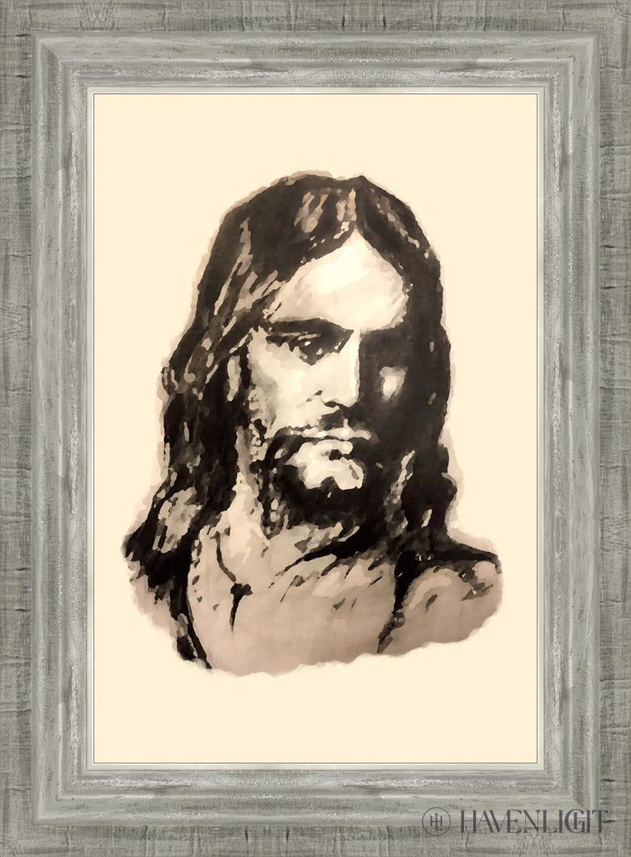 The Christ (Filtered Pencil) Open Edition Canvas / 12 X 18 Silver 16 3/4 22 Art
