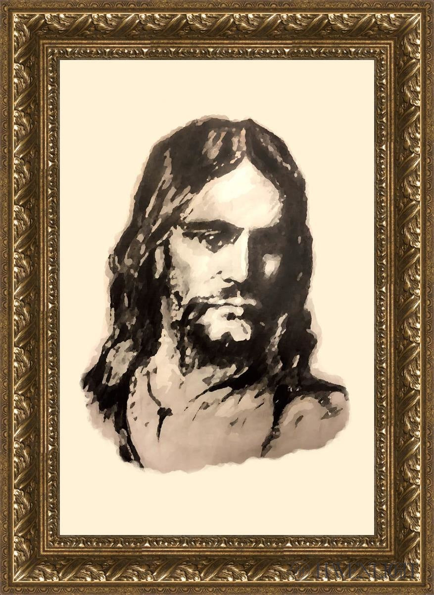 The Christ (Filtered Pencil) Open Edition Canvas / 16 X 24 Gold 21 3/4 29 Art