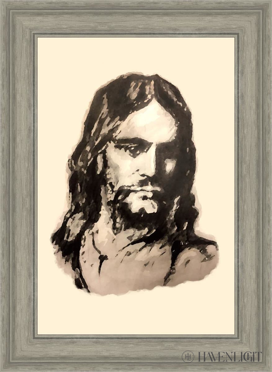 The Christ (Filtered Pencil) Open Edition Canvas / 16 X 24 Gray 21 3/4 29 Art
