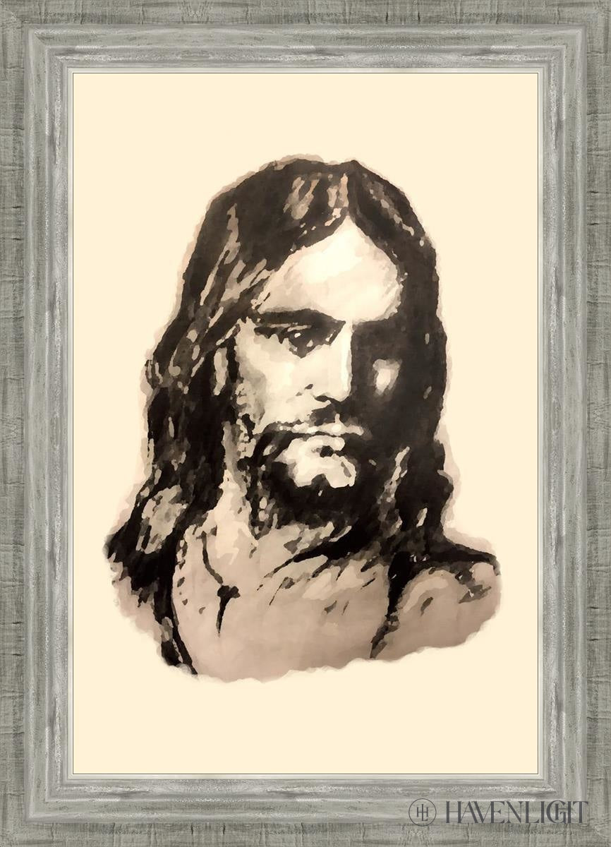 The Christ (Filtered Pencil) Open Edition Canvas / 16 X 24 Silver 20 3/4 28 Art