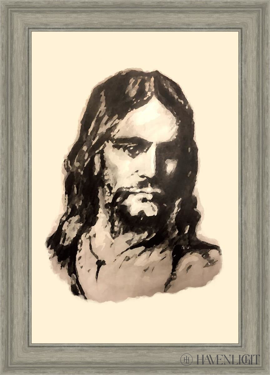 The Christ (Filtered Pencil) Open Edition Canvas / 20 X 30 Gray 25 3/4 35 Art