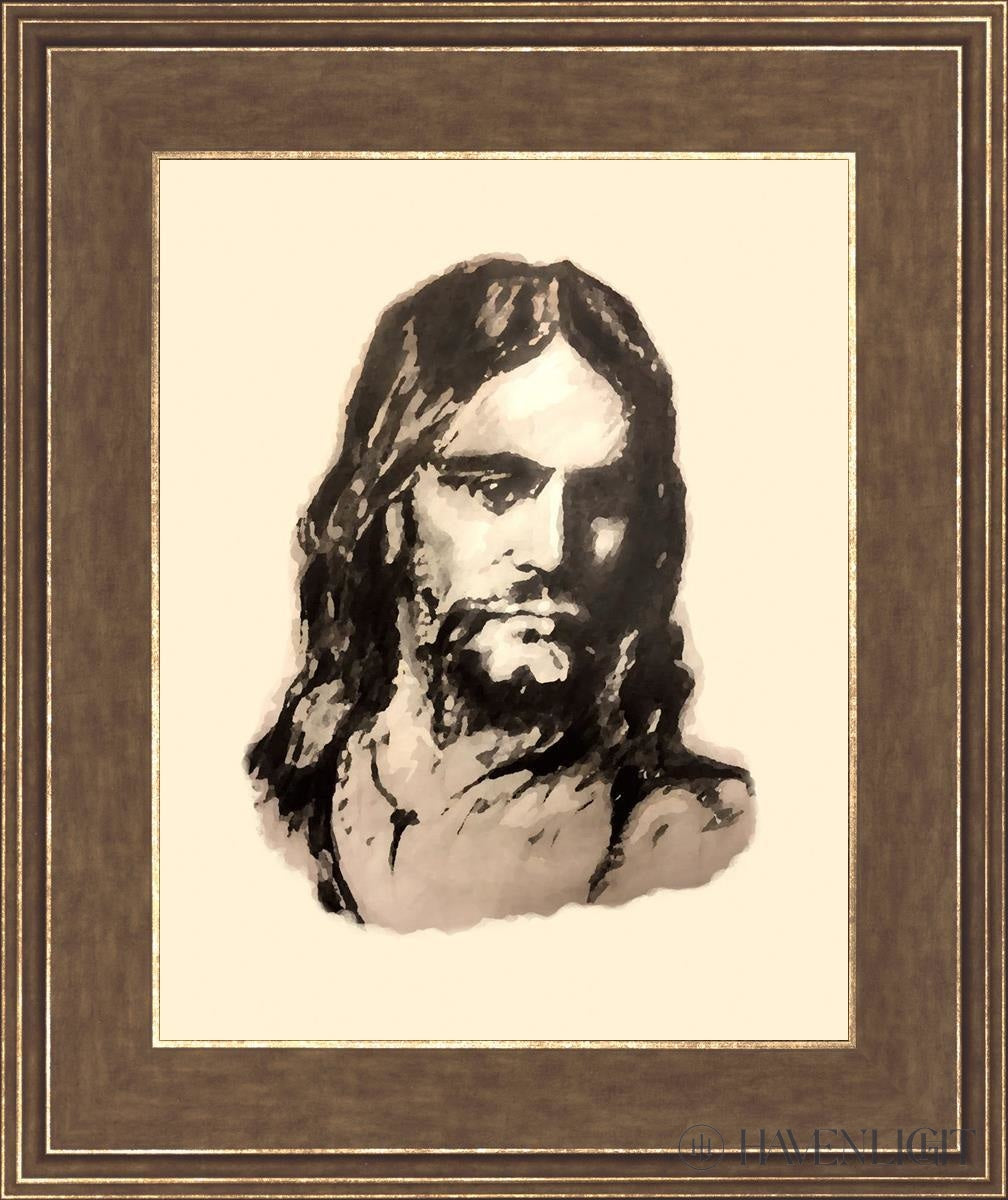 The Christ (Filtered Pencil) Open Edition Print / 11 X 14 Gold 15 3/4 18 Art