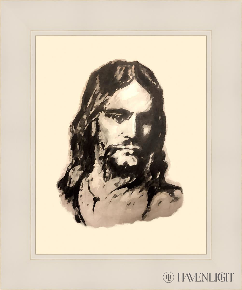 The Christ (Filtered Pencil) Open Edition Print / 11 X 14 White 15 1/4 18 Art