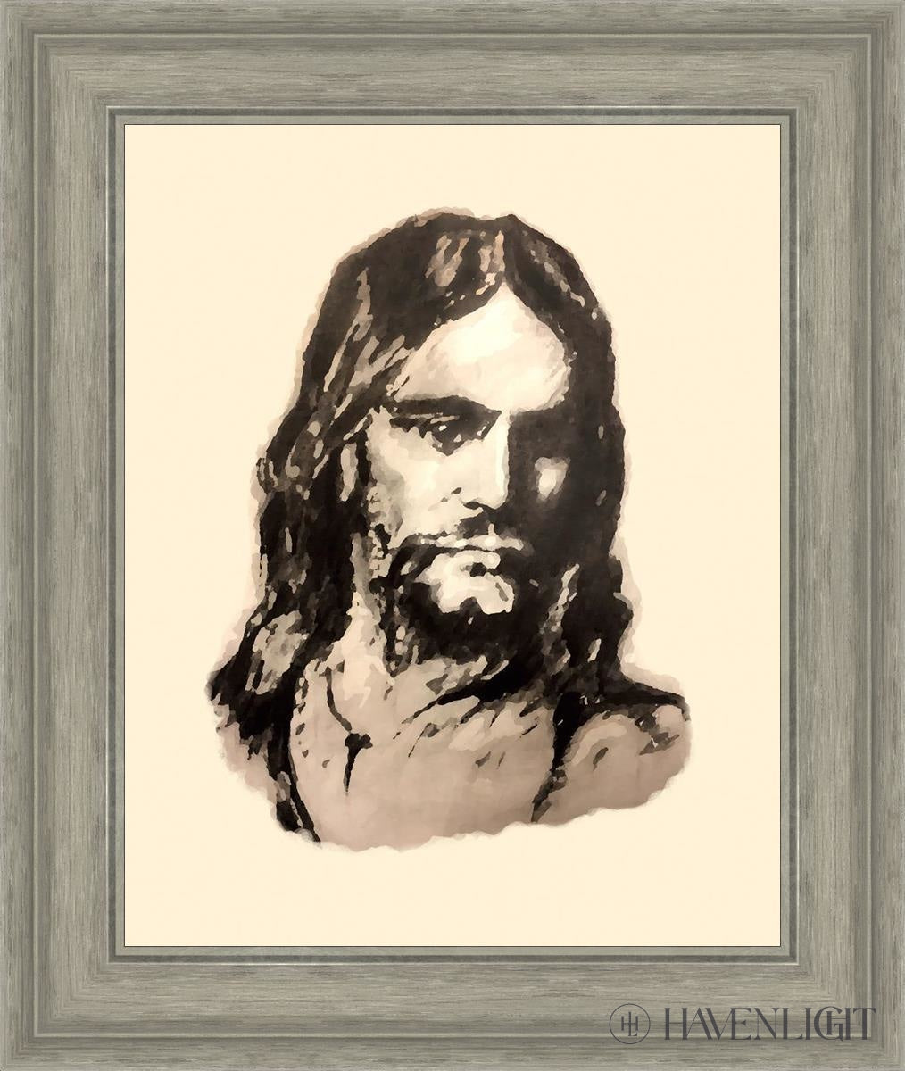 The Christ (Filtered Pencil) Open Edition Print / 16 X 20 Gray 21 3/4 25 Art