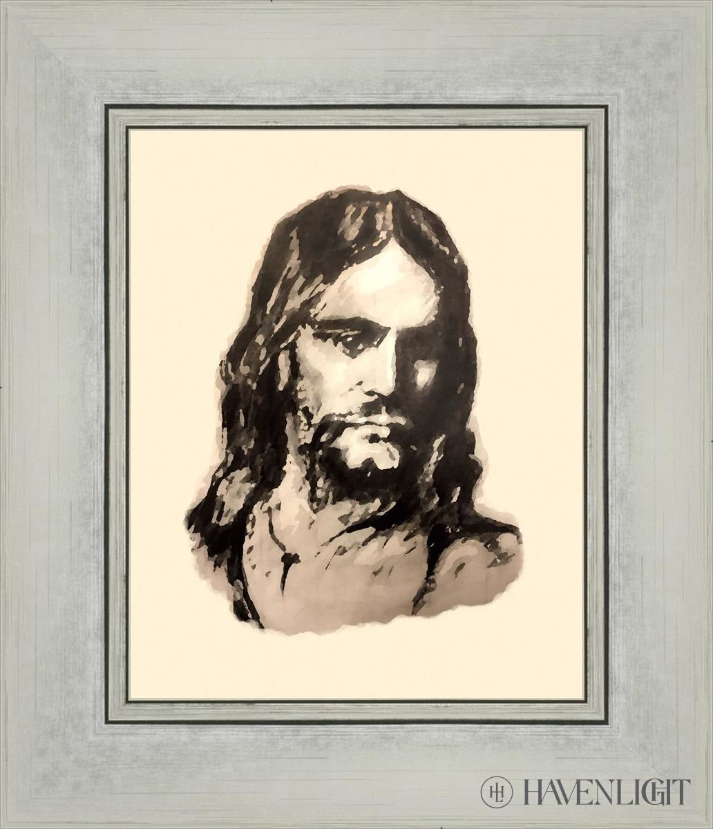 The Christ (Filtered Pencil) Open Edition Print / 8 X 10 Silver 12 1/4 14 Art