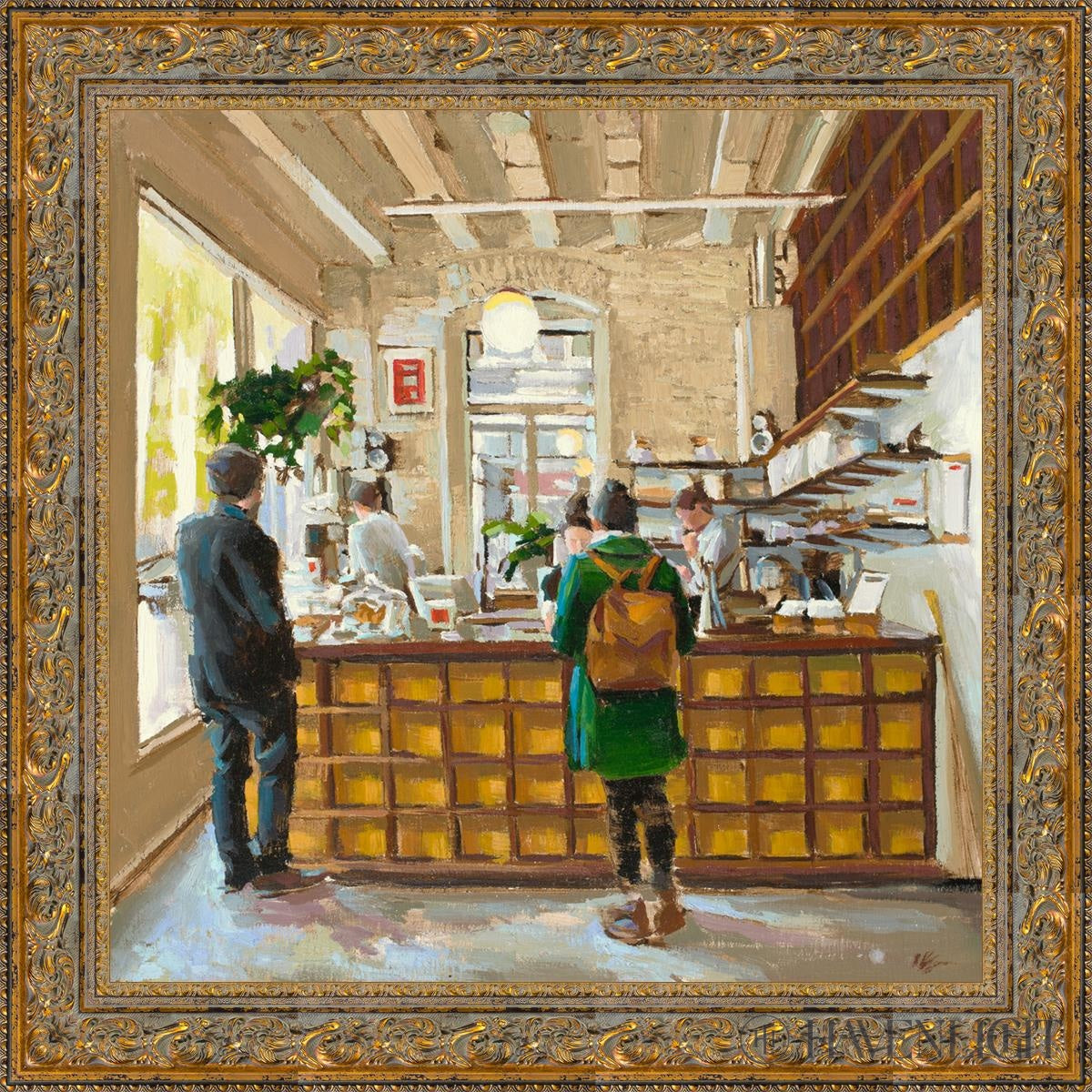 The Coffee Shop Open Edition Canvas / 32 X Gold 39 3/4 Art