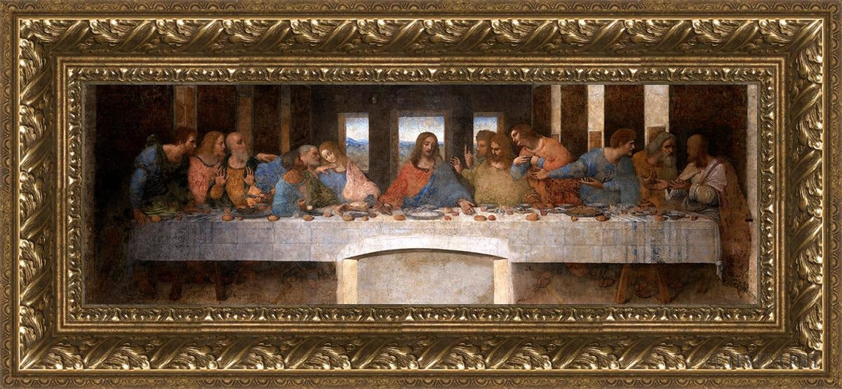 The Last Supper Open Edition Print / 24 X 8 Gold 29 3/4 13 Art