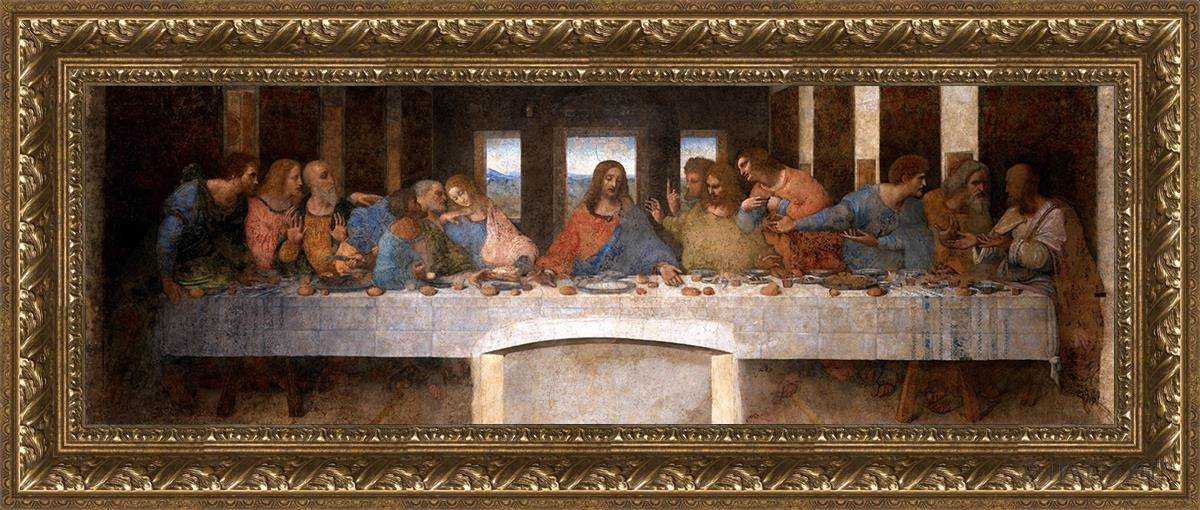 The Last Supper Open Edition Print / 36 X 12 Gold 41 3/4 17 Art