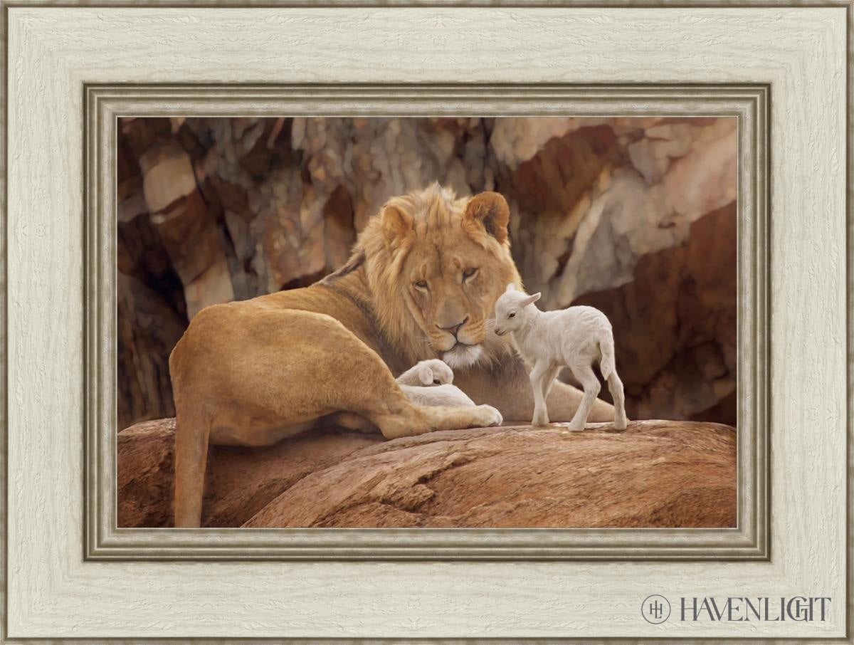 The Lion And Lamb Open Edition Canvas / 18 X 12 Ivory 24 1/2 Art
