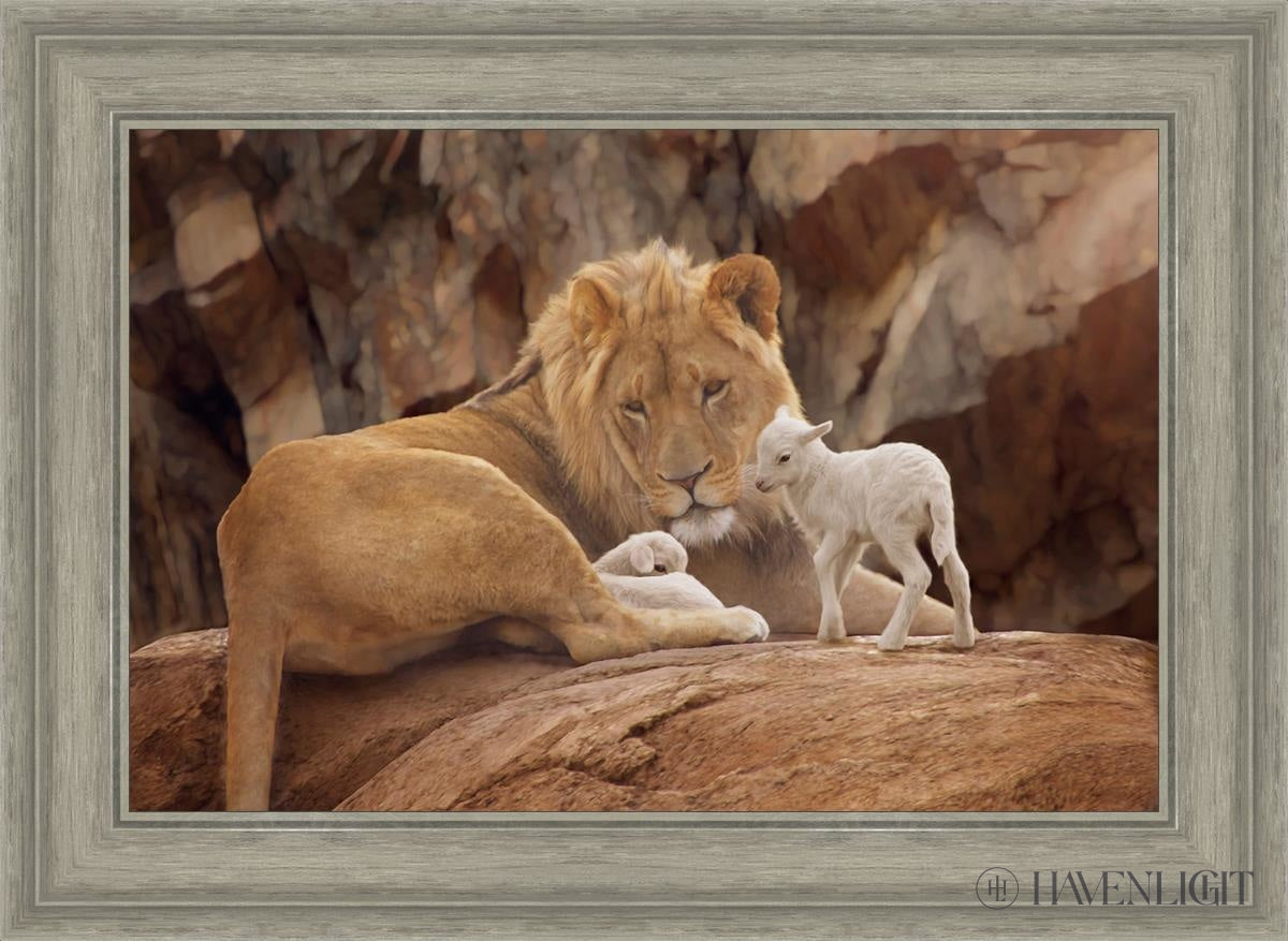 The Lion And Lamb Open Edition Canvas / 24 X 16 Gray 29 3/4 21 Art