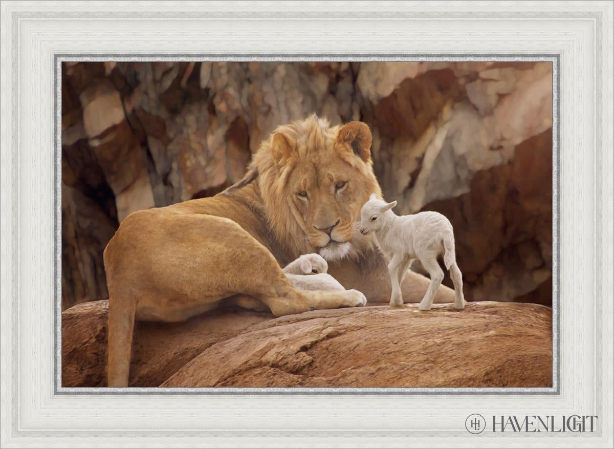 The Lion And Lamb Open Edition Canvas / 24 X 16 White 29 3/4 21 Art