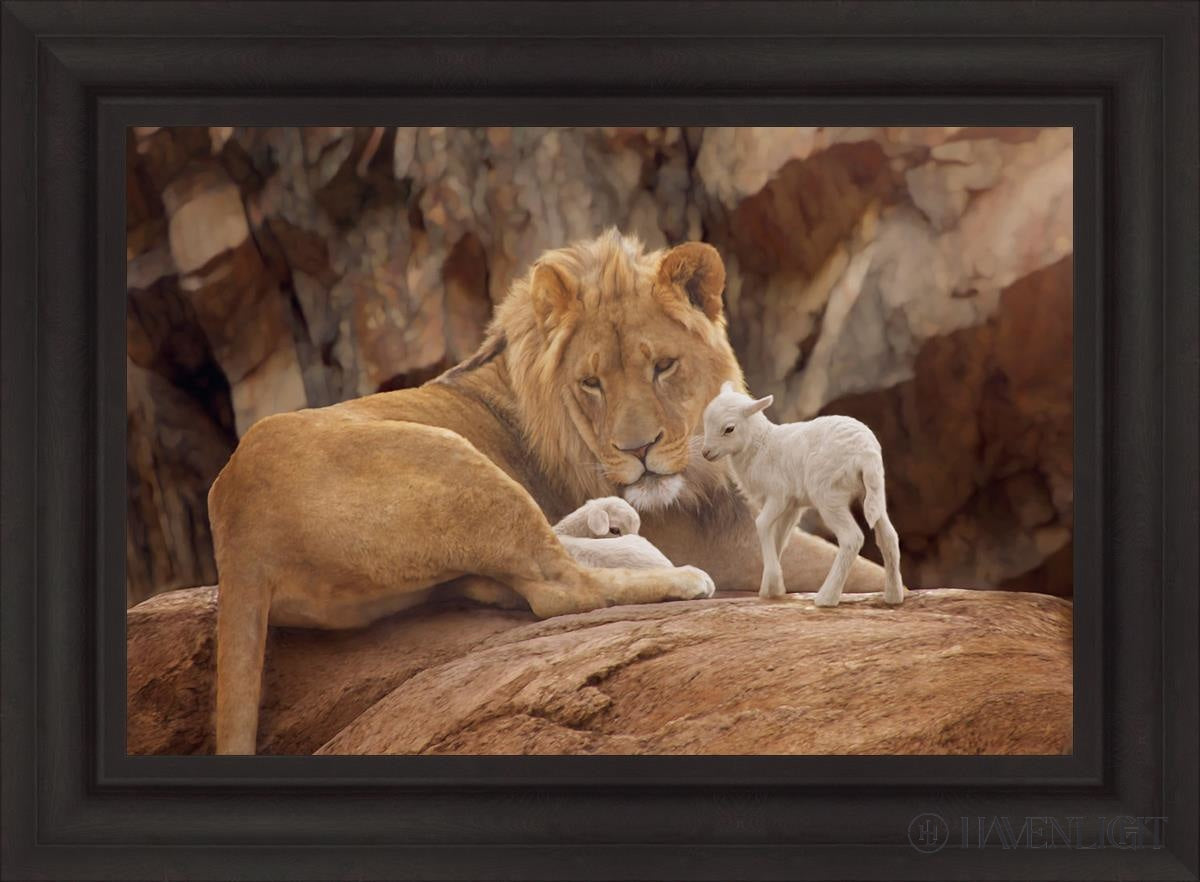 The Lion And Lamb Open Edition Canvas / 30 X 20 Brown 37 3/4 27 Art