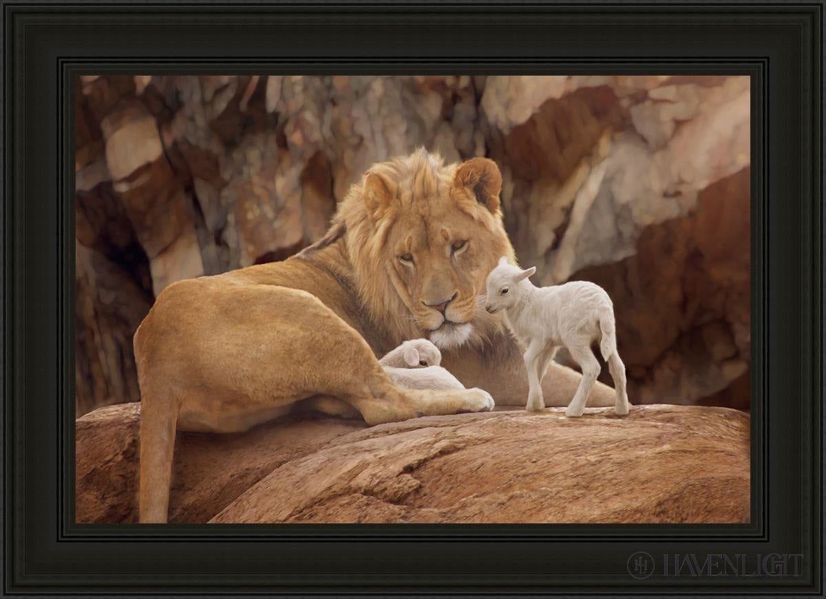 The Lion And Lamb Open Edition Canvas / 36 X 24 Black 43 3/4 31 Art
