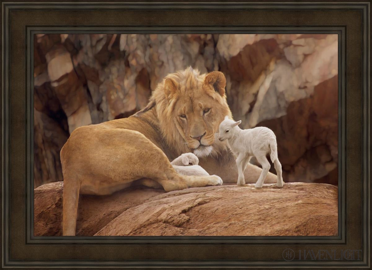 The Lion And Lamb Open Edition Canvas / 36 X 24 Brown 43 3/4 31 Art