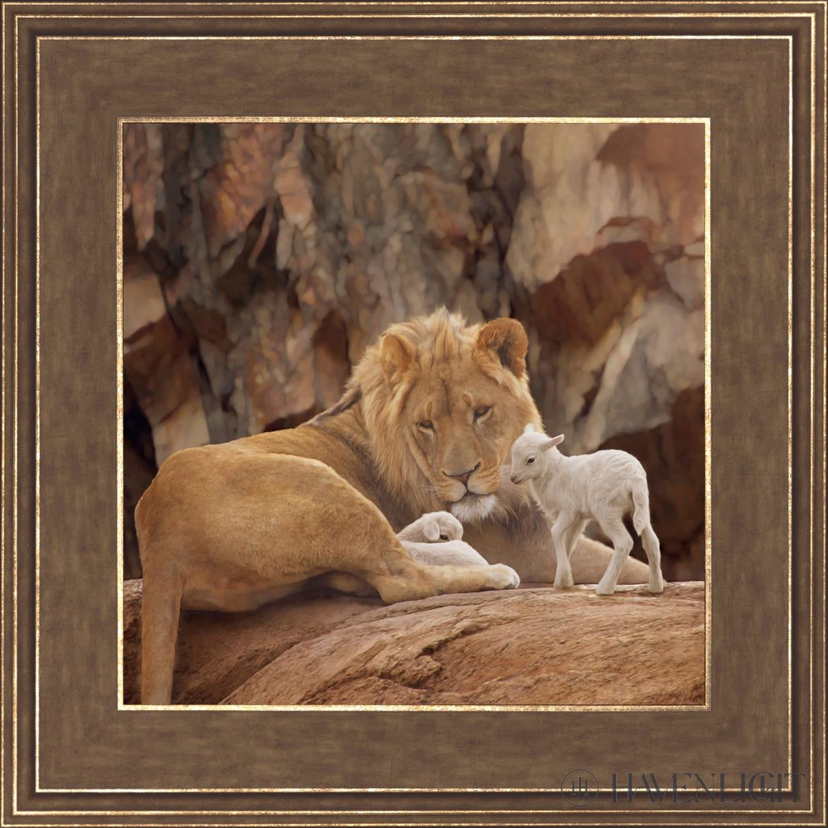 The Lion And Lamb Open Edition Print / 12 X Gold 16 3/4 Art