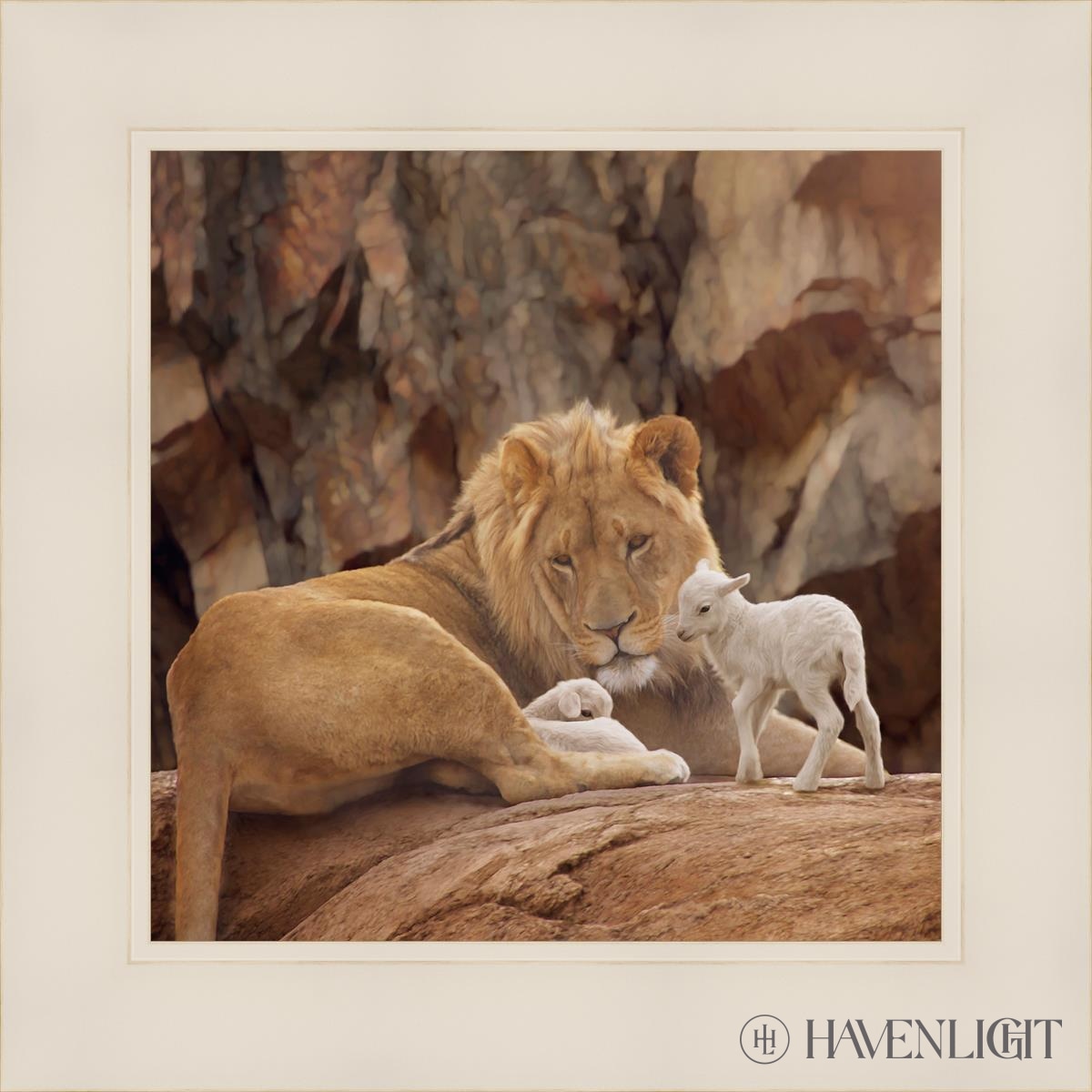 The Lion And Lamb Open Edition Print / 12 X White 16 1/4 Art