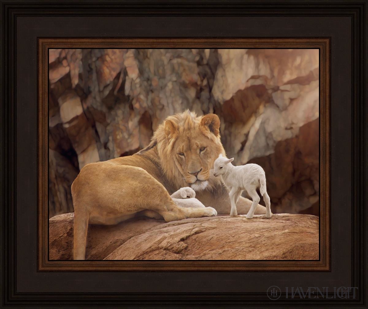 The Lion And Lamb Open Edition Print / 14 X 11 Brown 18 3/4 15 Art