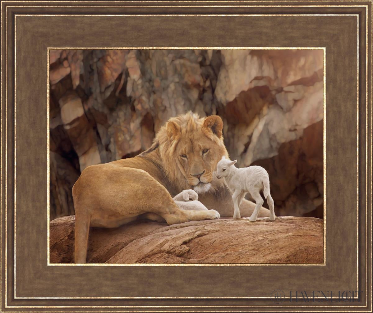 The Lion And Lamb Open Edition Print / 14 X 11 Gold 18 3/4 15 Art