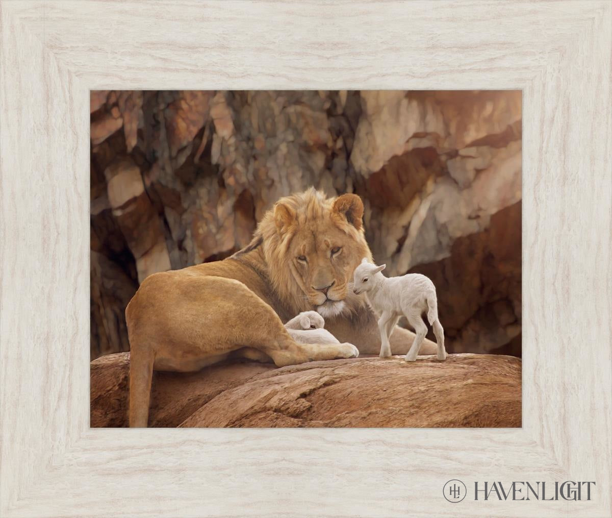 The Lion And Lamb Open Edition Print / 14 X 11 Ivory 19 1/2 16 Art