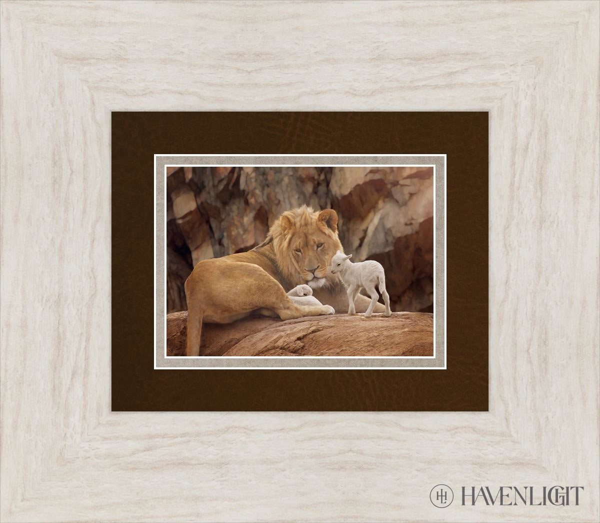 The Lion And Lamb Open Edition Print / 7 X 5 Ivory 15 1/2 13 Art