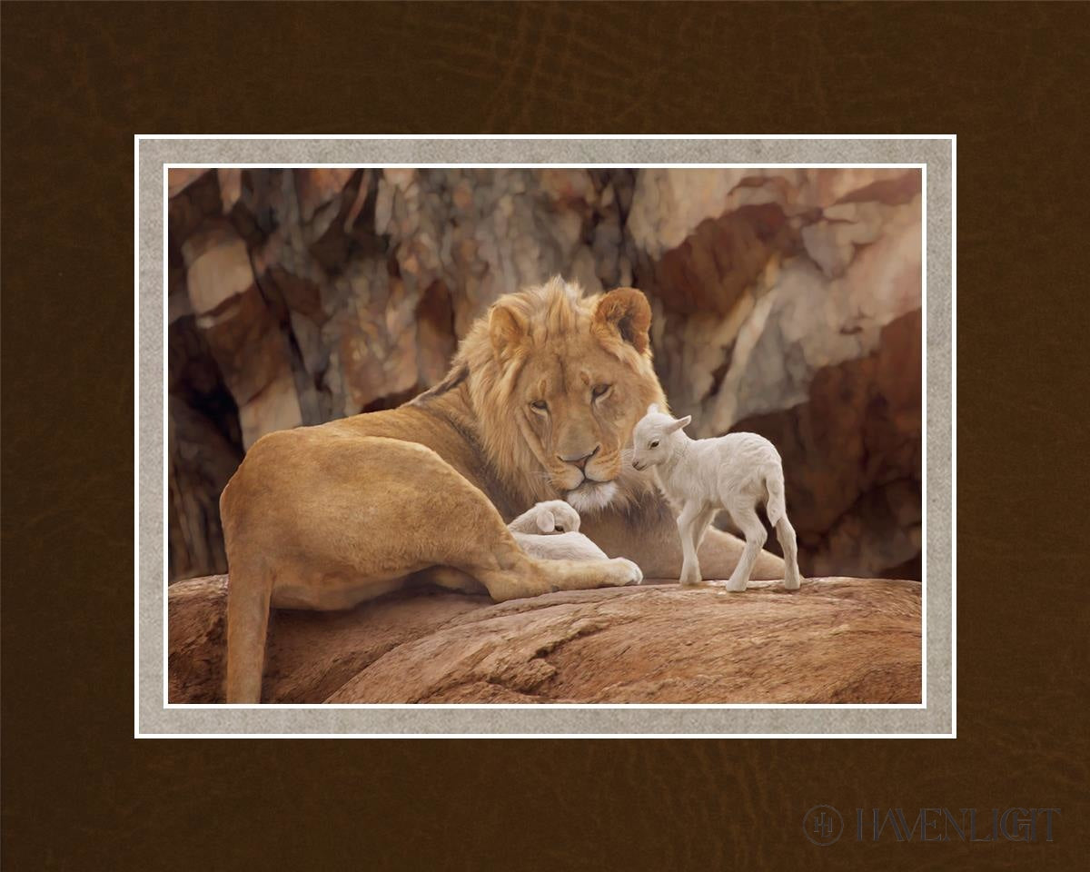 The Lion And Lamb Open Edition Print / 7 X 5 Matted To 10 8 Art
