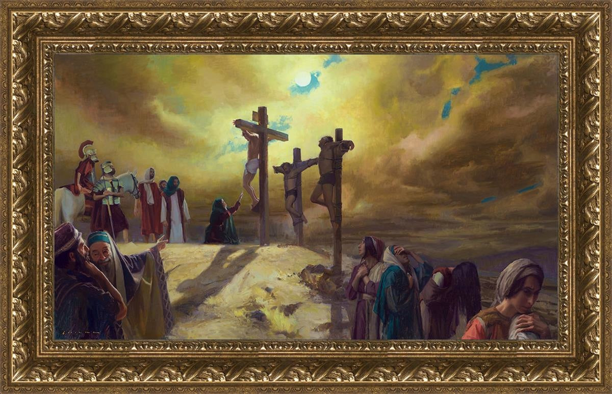 The Sixth Hour At Calvary Open Edition Canvas / 28 X 16 Gold 33 3/4 21 Art