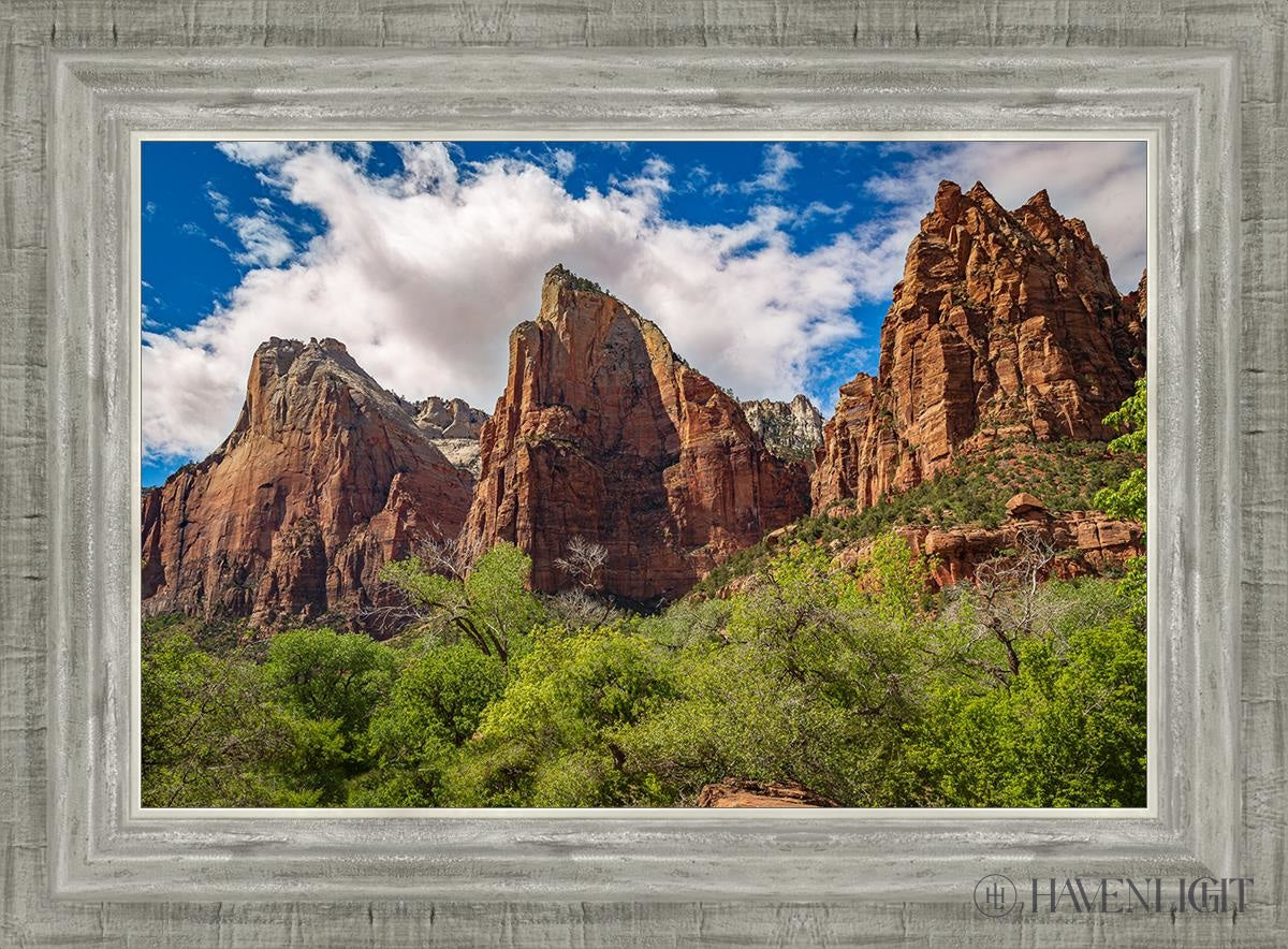 The Three Patriarchs Zion National Park Open Edition Canvas / 18 X 12 Silver 22 3/4 16 Art