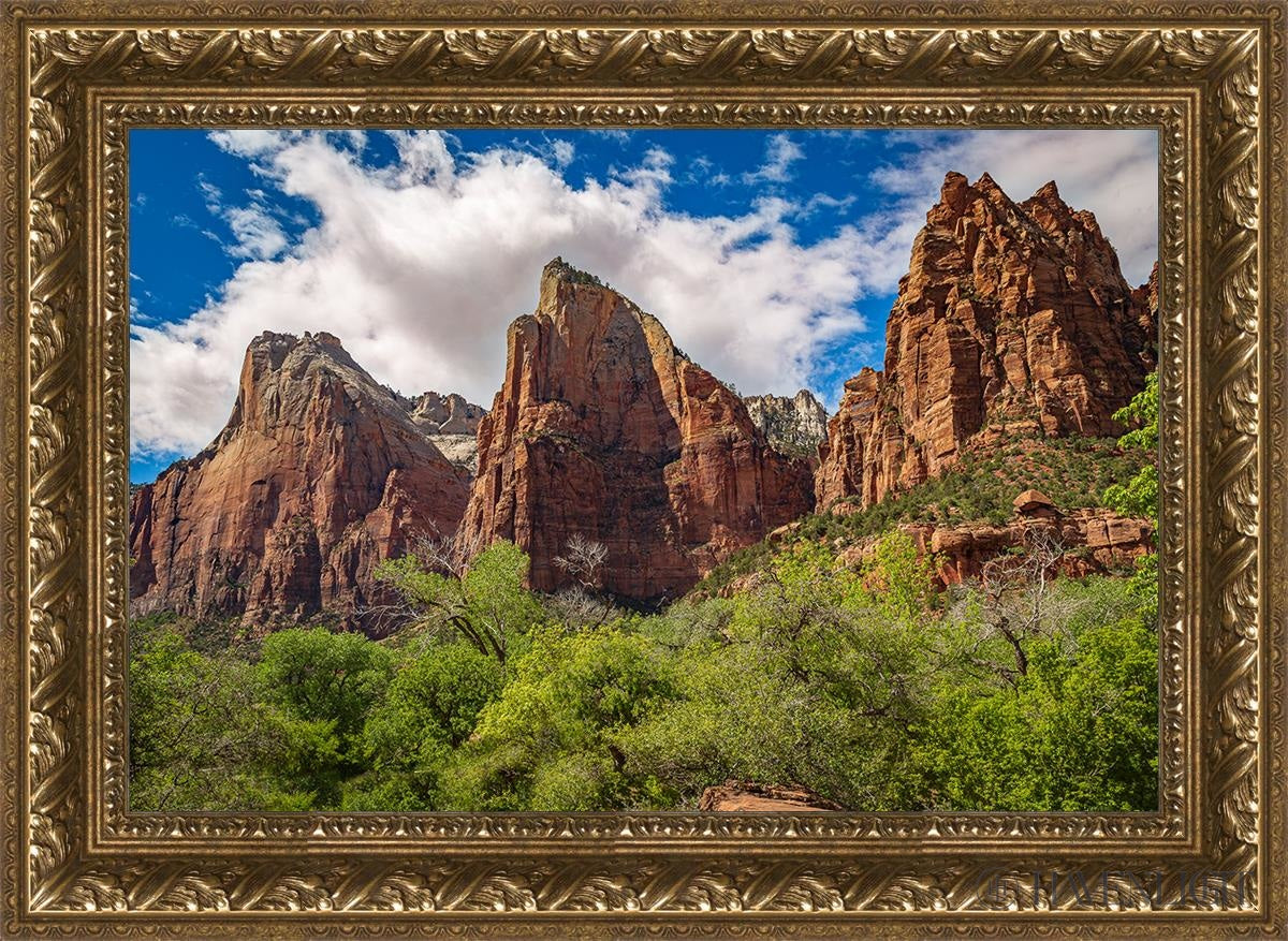 The Three Patriarchs Zion National Park Open Edition Canvas / 24 X 16 Gold 29 3/4 21 Art