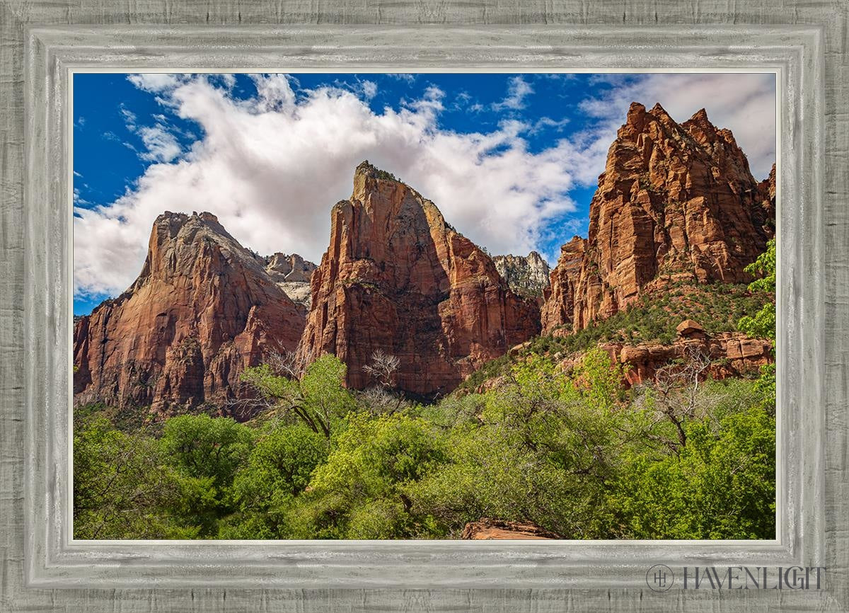 The Three Patriarchs Zion National Park Open Edition Canvas / 24 X 16 Silver 28 3/4 20 Art