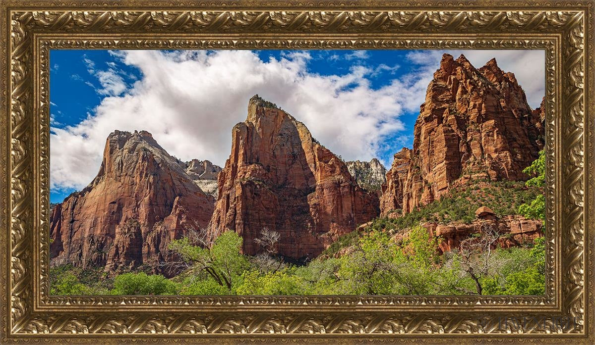 The Three Patriarchs Zion National Park Open Edition Canvas / 30 X 15 Gold 35 3/4 20 Art