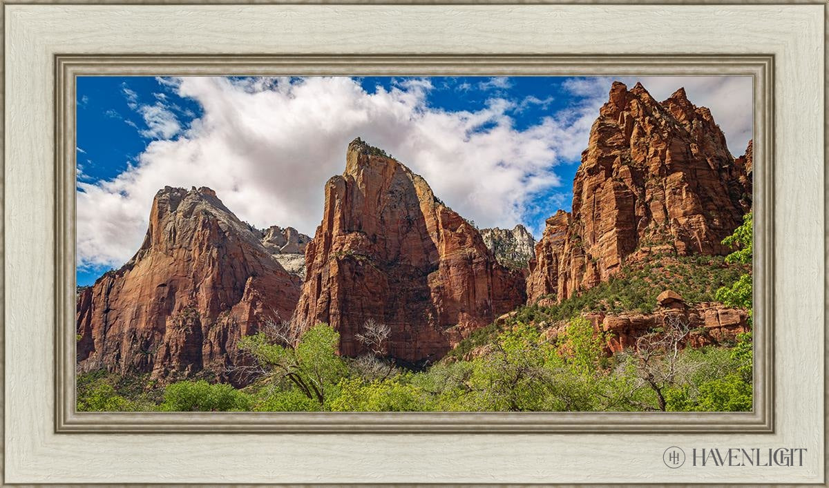 The Three Patriarchs Zion National Park Open Edition Canvas / 30 X 15 Ivory 36 1/2 21 Art