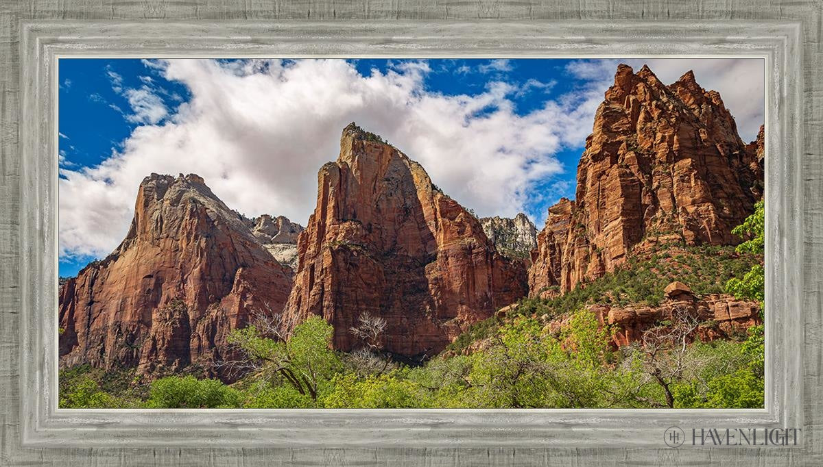 The Three Patriarchs Zion National Park Open Edition Canvas / 30 X 15 Silver 34 3/4 19 Art