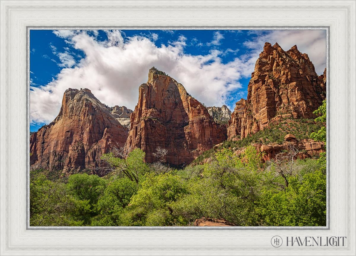 The Three Patriarchs Zion National Park Open Edition Canvas / 30 X 20 White 35 3/4 25 Art
