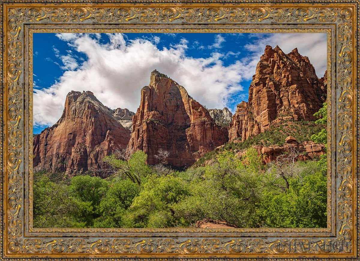 The Three Patriarchs Zion National Park Open Edition Canvas / 36 X 24 Gold 43 3/4 31 Art