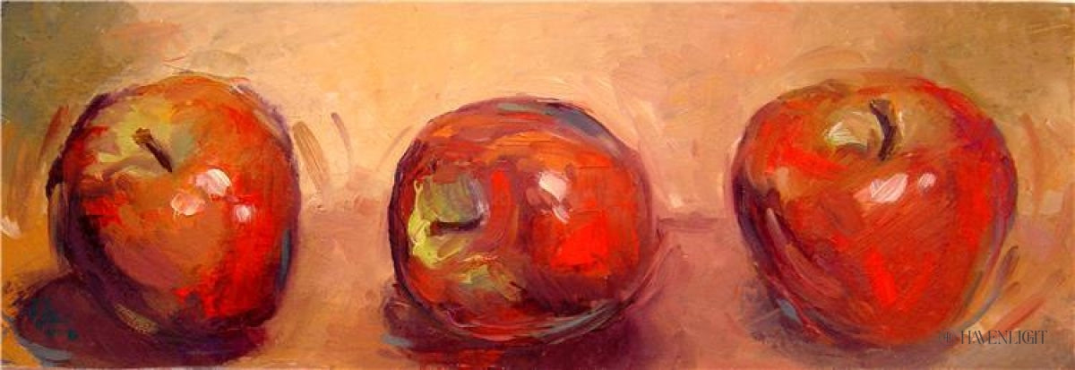 Three Apples Open Edition Print / 24 X 8 1/4 Only Art