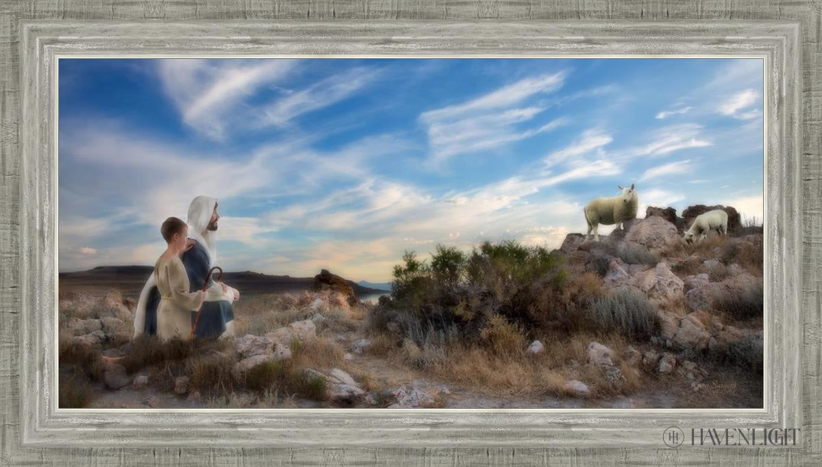 Training The Young Shepherd Open Edition Canvas / 30 X 15 Silver 34 3/4 19 Art