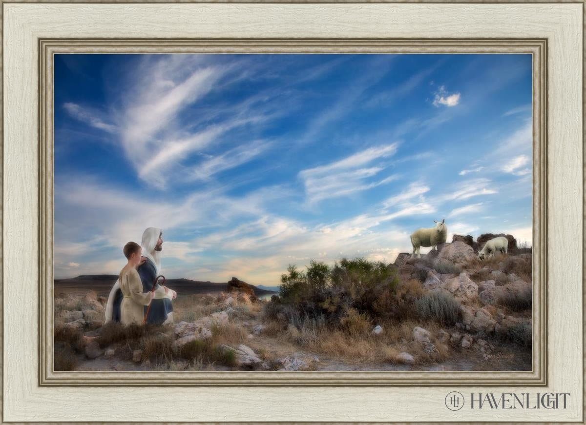 Training The Young Shepherd Open Edition Canvas / 30 X 20 Ivory 36 1/2 26 Art