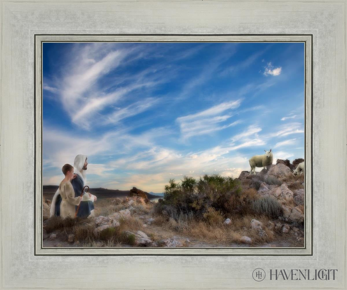 Training The Young Shepherd Open Edition Print / 14 X 11 Silver 18 1/4 15 Art