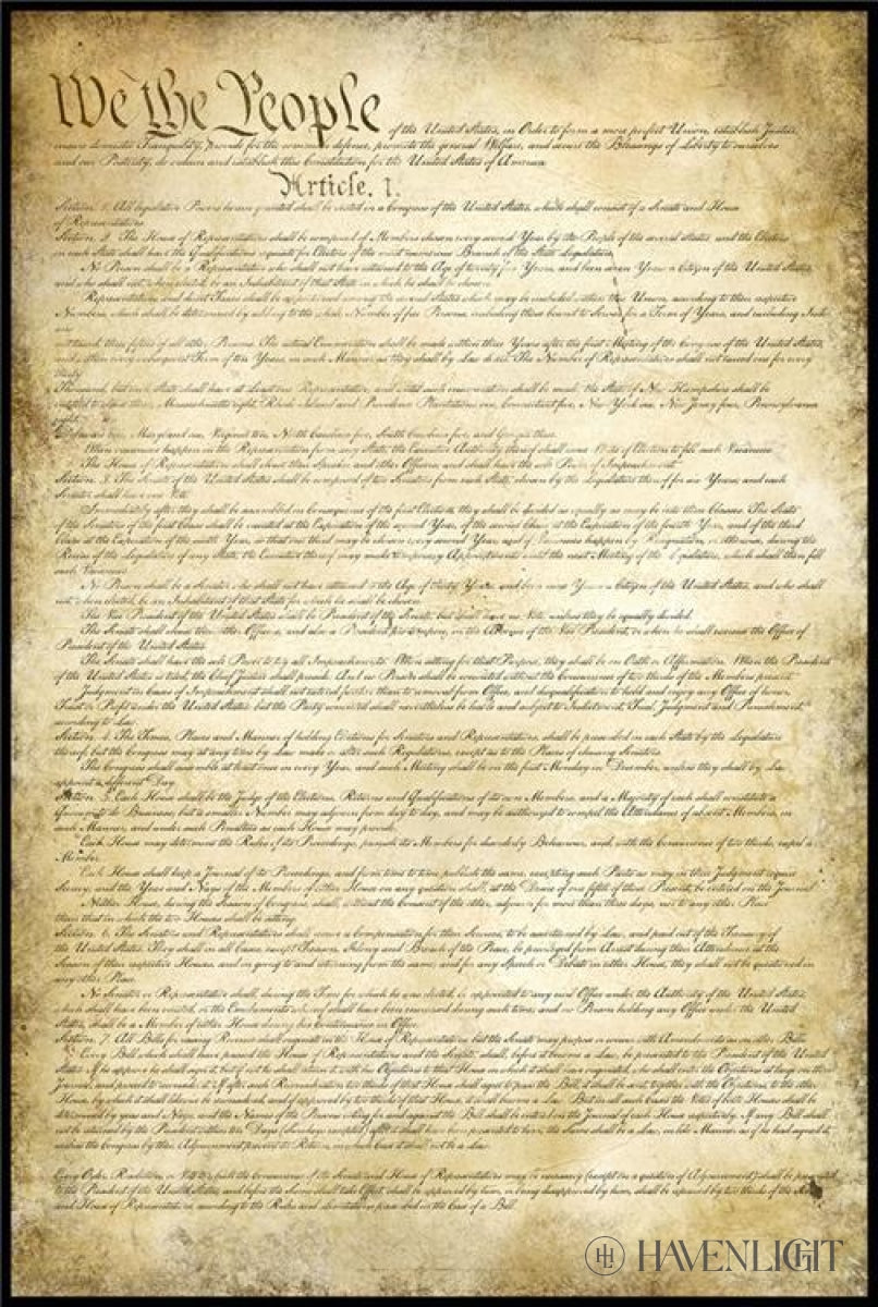 Us Constitution Open Edition Print / 10 X 15 On Board Art