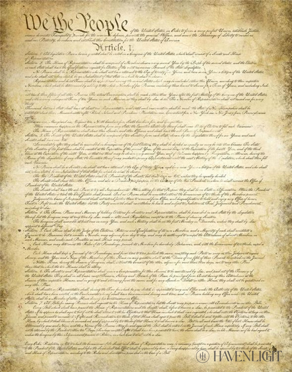 Us Constitution Open Edition Print / 11 X 14 Only Art