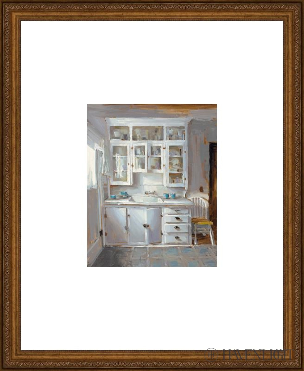 Vintage Kitchen Open Edition Print / 8 X 10 Matted Gold Frame 18 1/4 22 Art