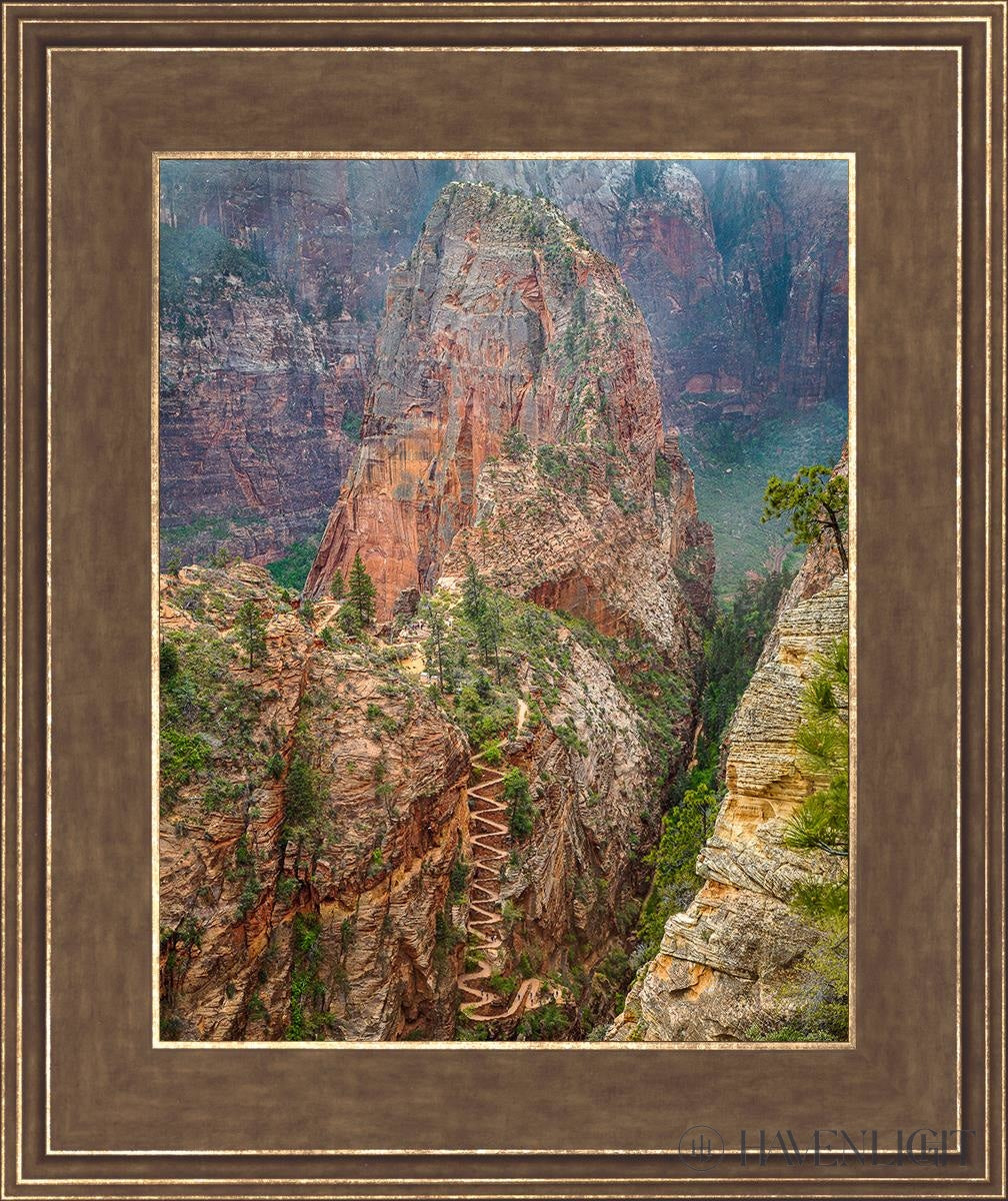 Walter Wiggles Angels Landing Zion National Park Utah Open Edition Print / 11 X 14 Gold 15 3/4 18