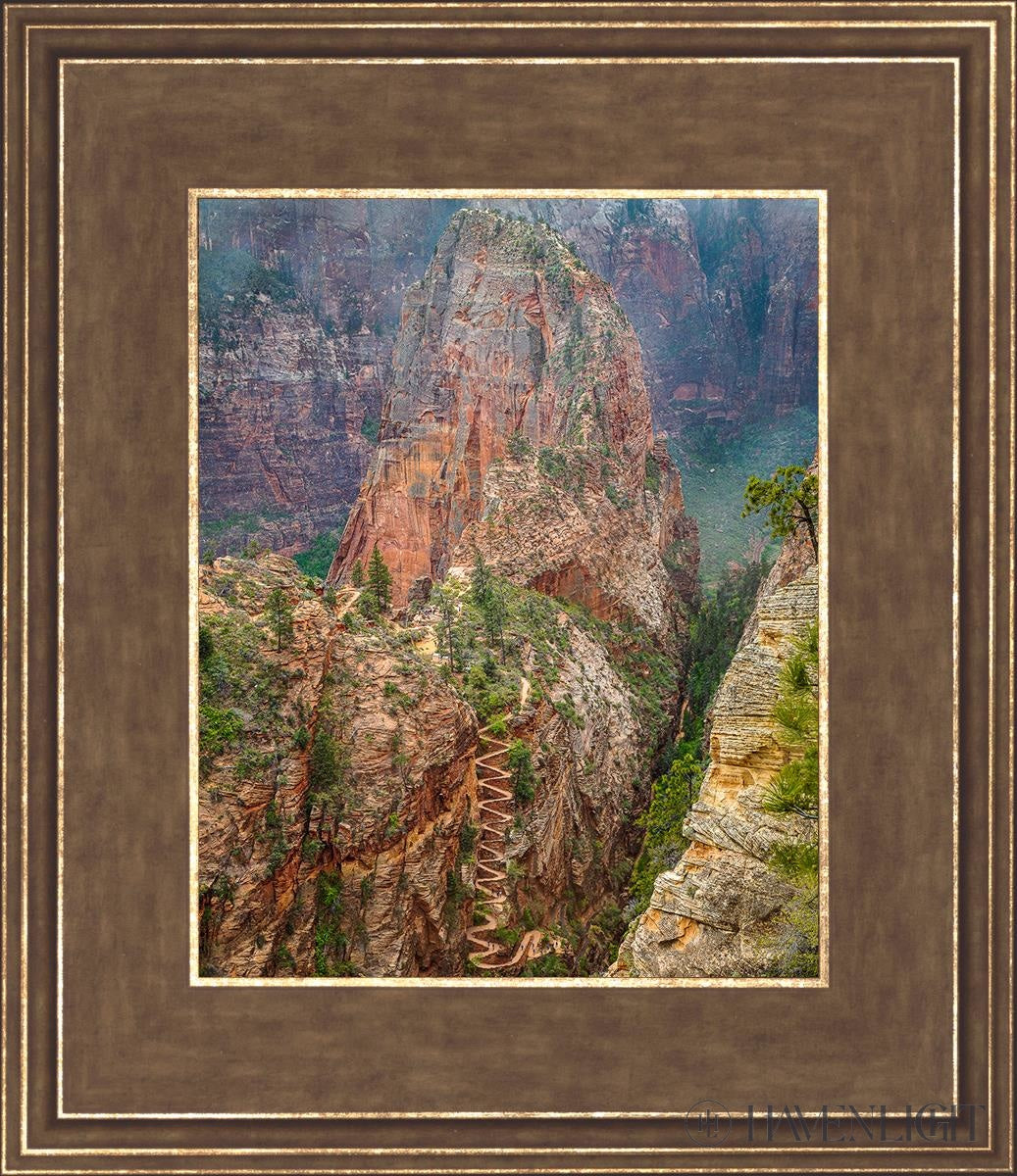 Walter Wiggles Angels Landing Zion National Park Utah Open Edition Print / 8 X 10 Gold 12 3/4 14 Art