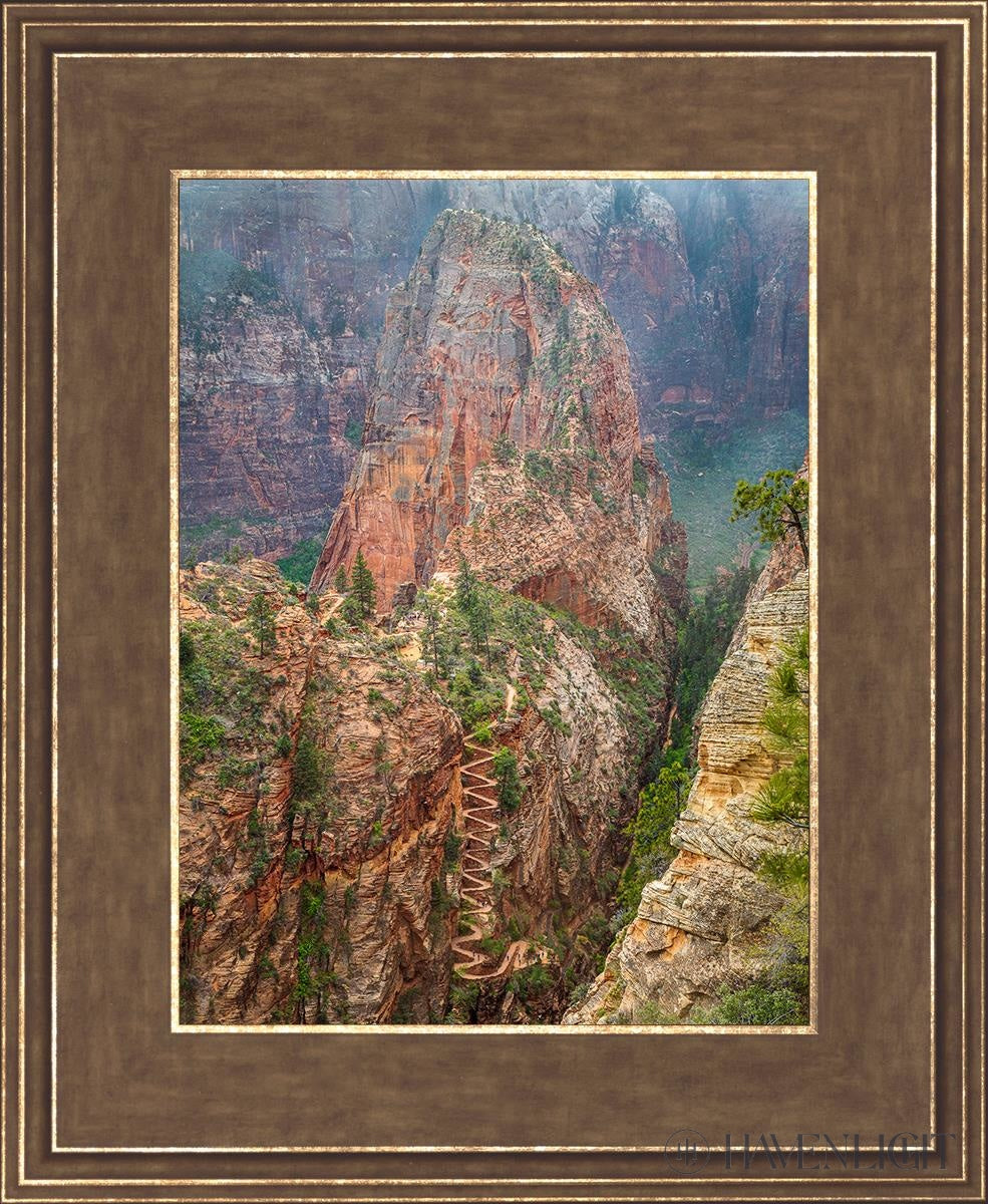 Walter Wiggles Angels Landing Zion National Park Utah Open Edition Print / 9 X 12 Gold 13 3/4 16 Art