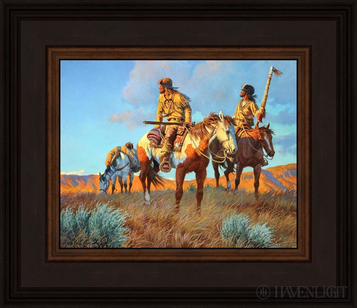 Watching Their Back Trail Open Edition Print / 10 X 8 Brown 14 3/4 12 Art