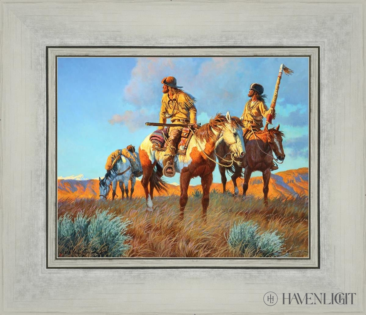 Watching Their Back Trail Open Edition Print / 10 X 8 Silver 14 1/4 12 Art